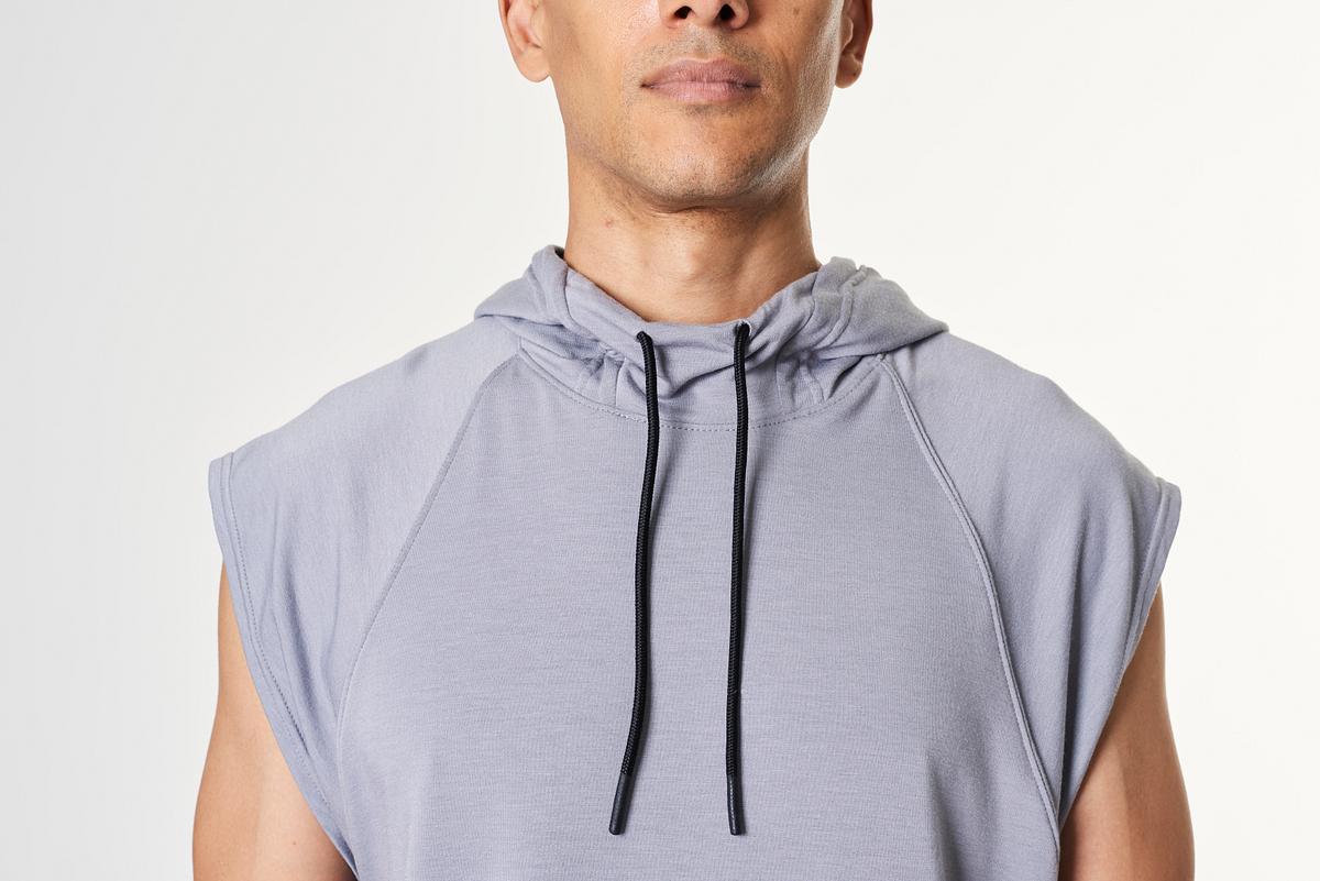 Download Men S Sleeveless Hoodie Psd Mockup Outfit Royalty Free Stock Psd Mockup High Resolution Design