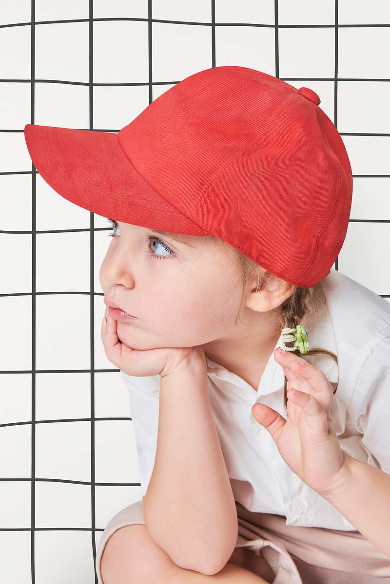 Download Girl Wearing Red Cap In Studio Royalty Free Stock Illustration High Resolution Graphic