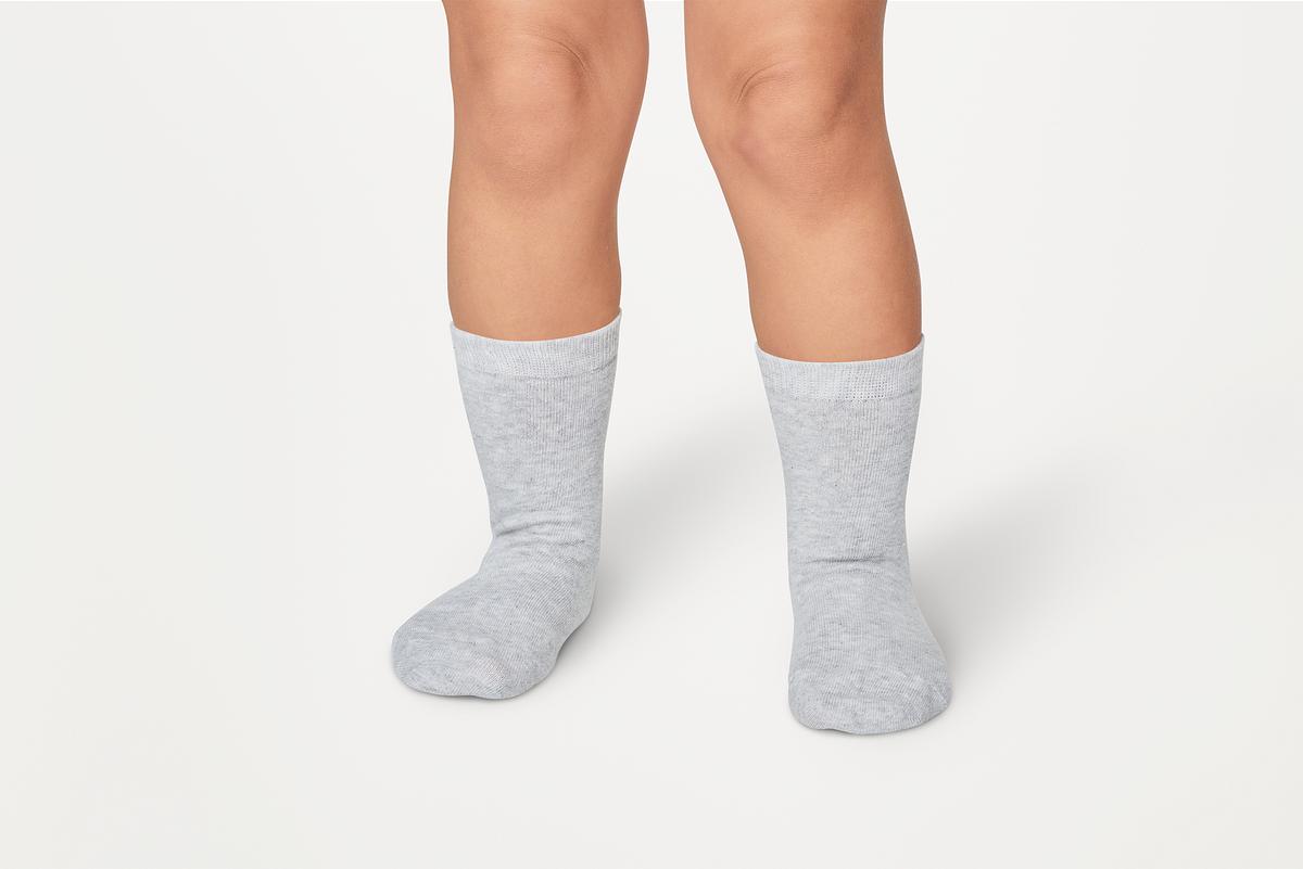 Download Kid S White Socks Mockup Psd In Studio Royalty Free Stock Illustration High Resolution Graphic