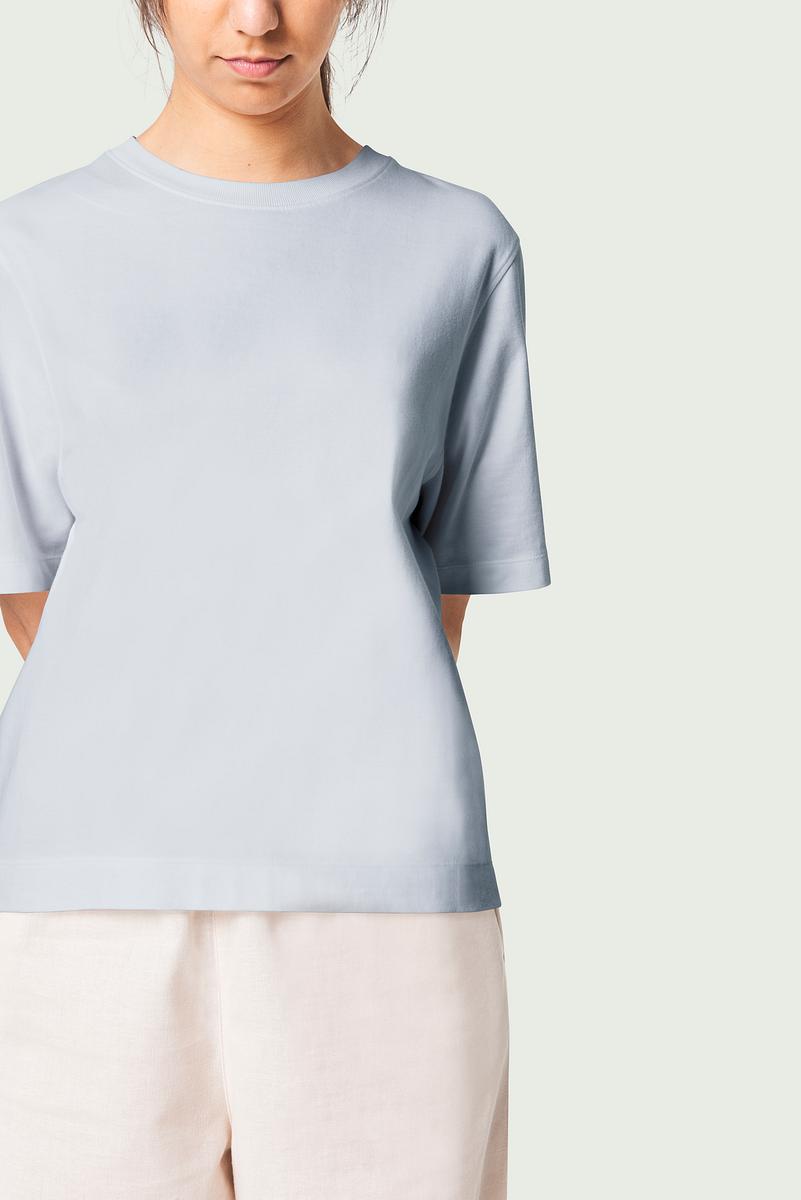 Download Women S Blue T Shirt Mockup Psd Simple Royalty Free Stock Photo High Resolution Image