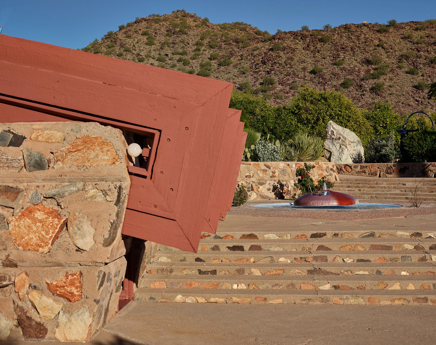 Exterior view of Frank Lloyd Wright’s office at Taliesin West, the renowned architect’s winter home and school... Exterior view of Frank Lloyd Wright’s office at Taliesin West, the renowned architect’s winter home and school...