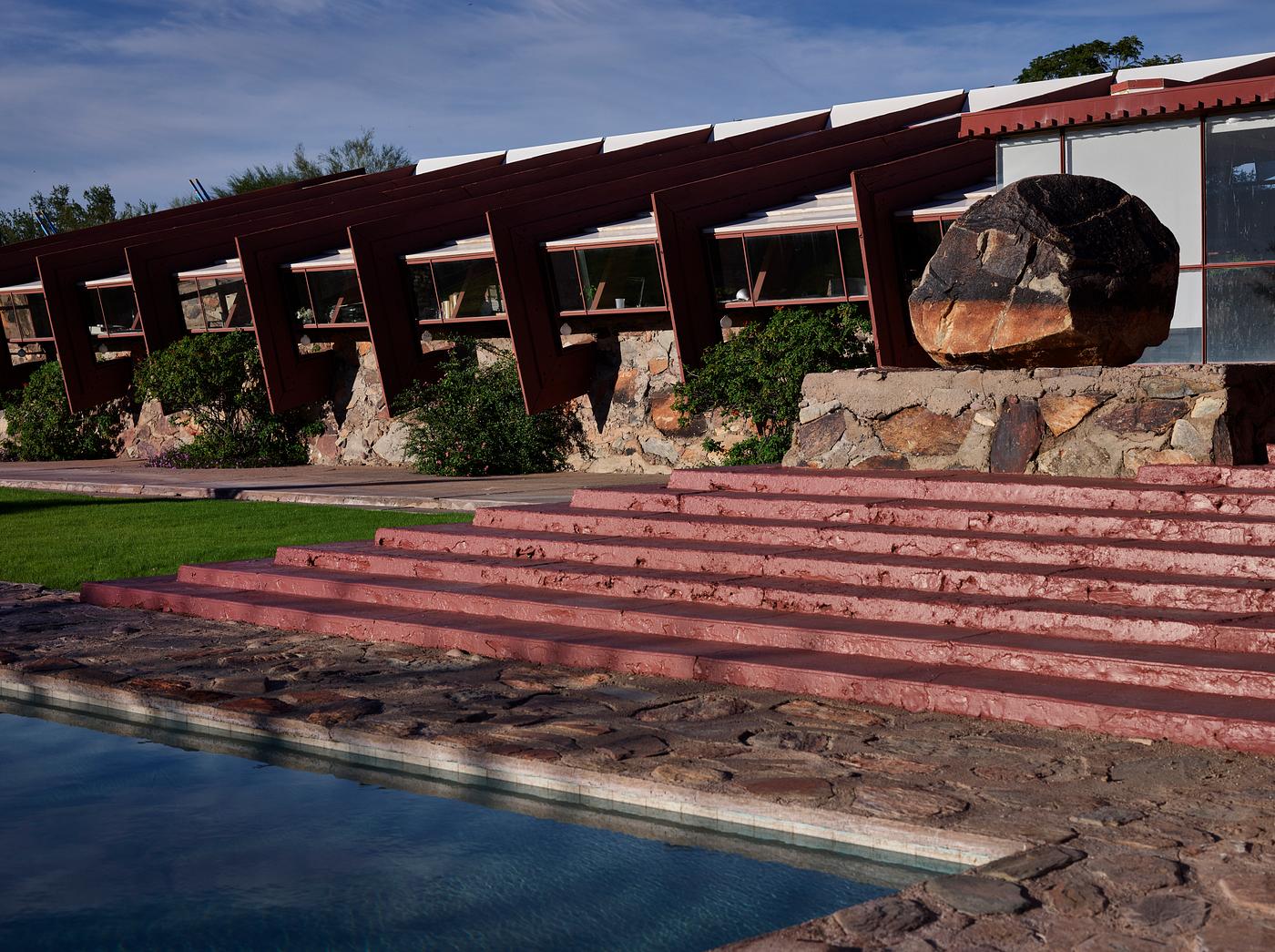 Carol M. Highsmith's Arizona Photograph Exterior view of the drafting studio at Taliesin West, renowned architect Frank Lloyd Wright's winter home and school in...