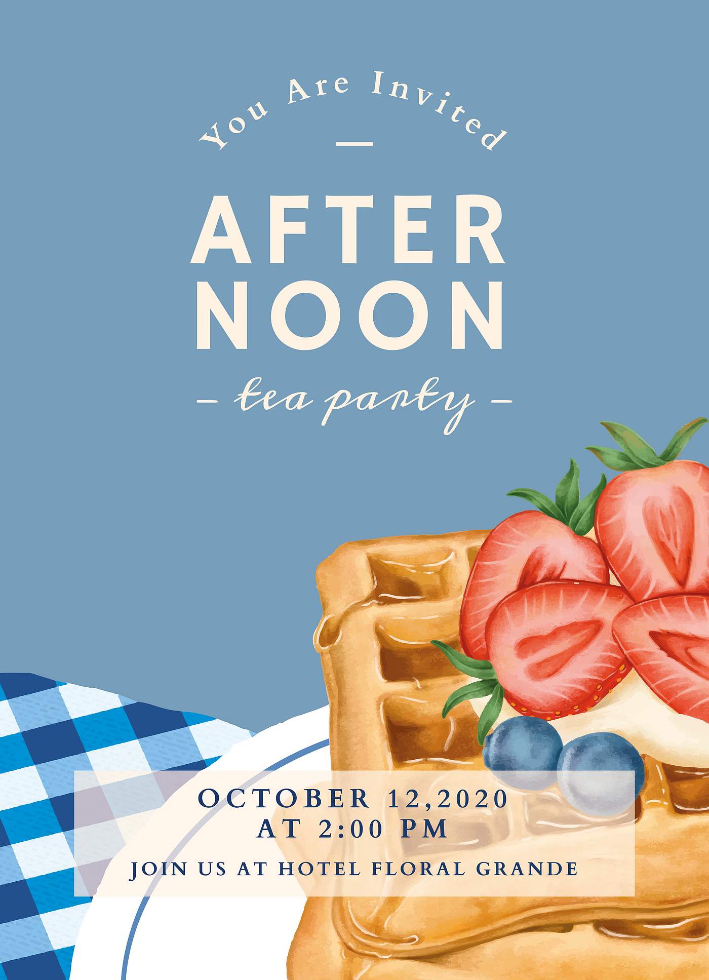 Afternoon tea party invitation card template | Free vector - 2229989