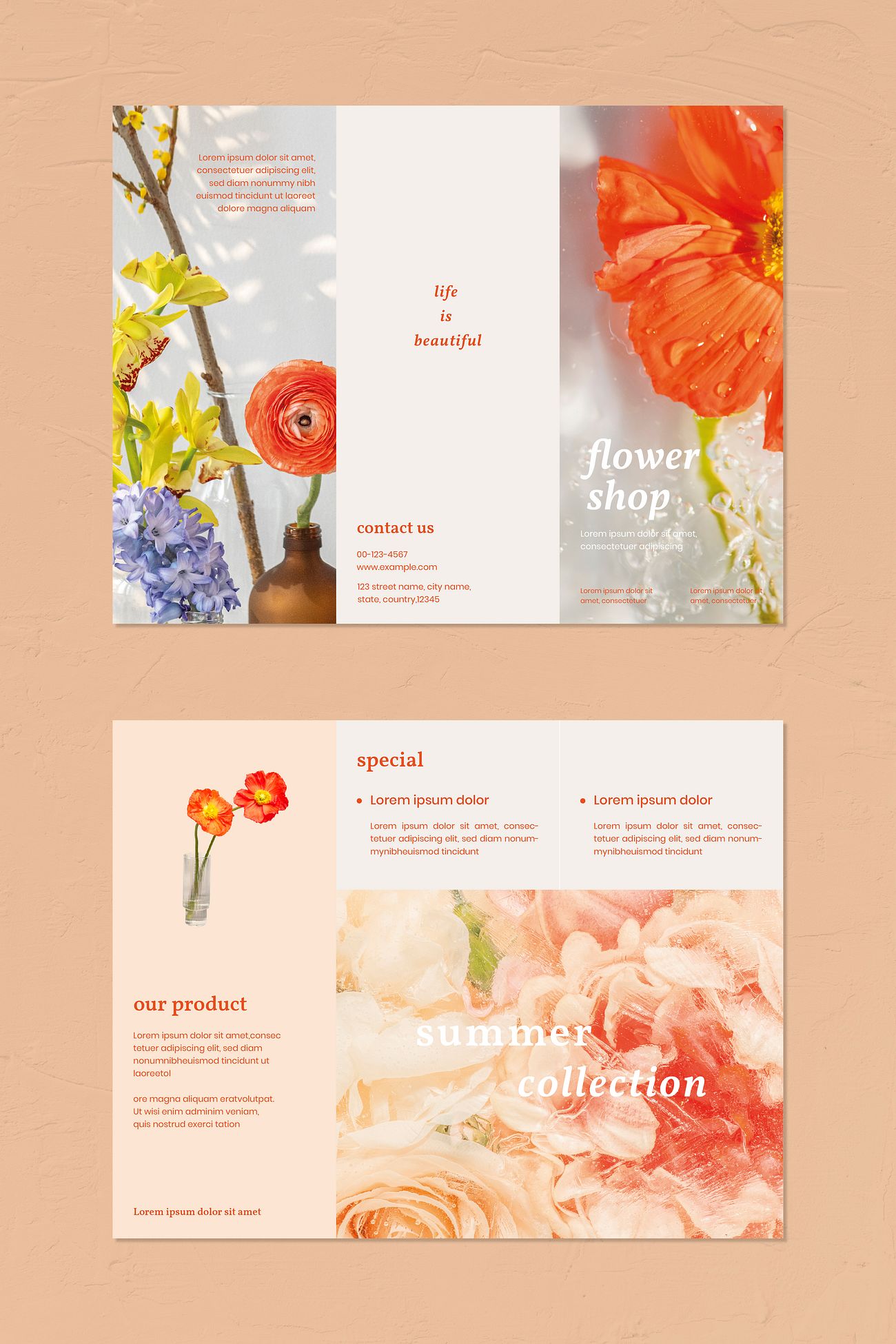 Flower shop brochure template vector Royalty free stock vector