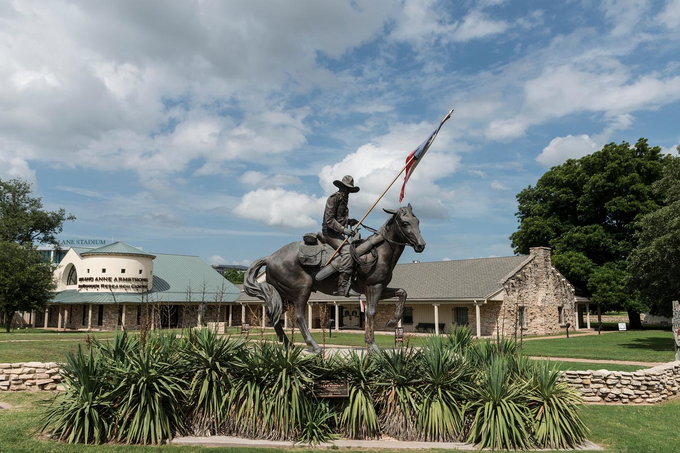 Carol M. Highsmith’s Texas Photograph "Texas Ranger," San Antonio artist Don Hunt's sculpture of a 19th-Century ranger on horseback at the entrance...