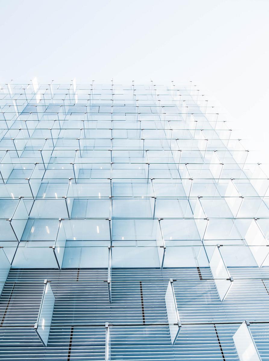 Glass panels in the modern facade of a… | Free public domain photo Glass panels in the modern facade of a building in Madrid. Original public domain image from Wikimedia Commons