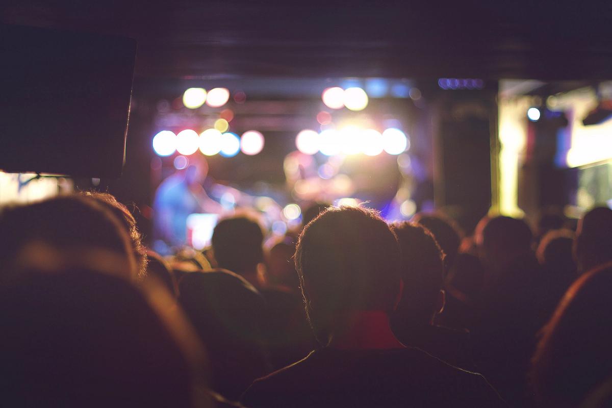 View from a crowd in a concert showing light… | Free public domain photo View from a crowd in a concert showing light on the stage in Café La Palma. Original public domain image from Wikimedia…
