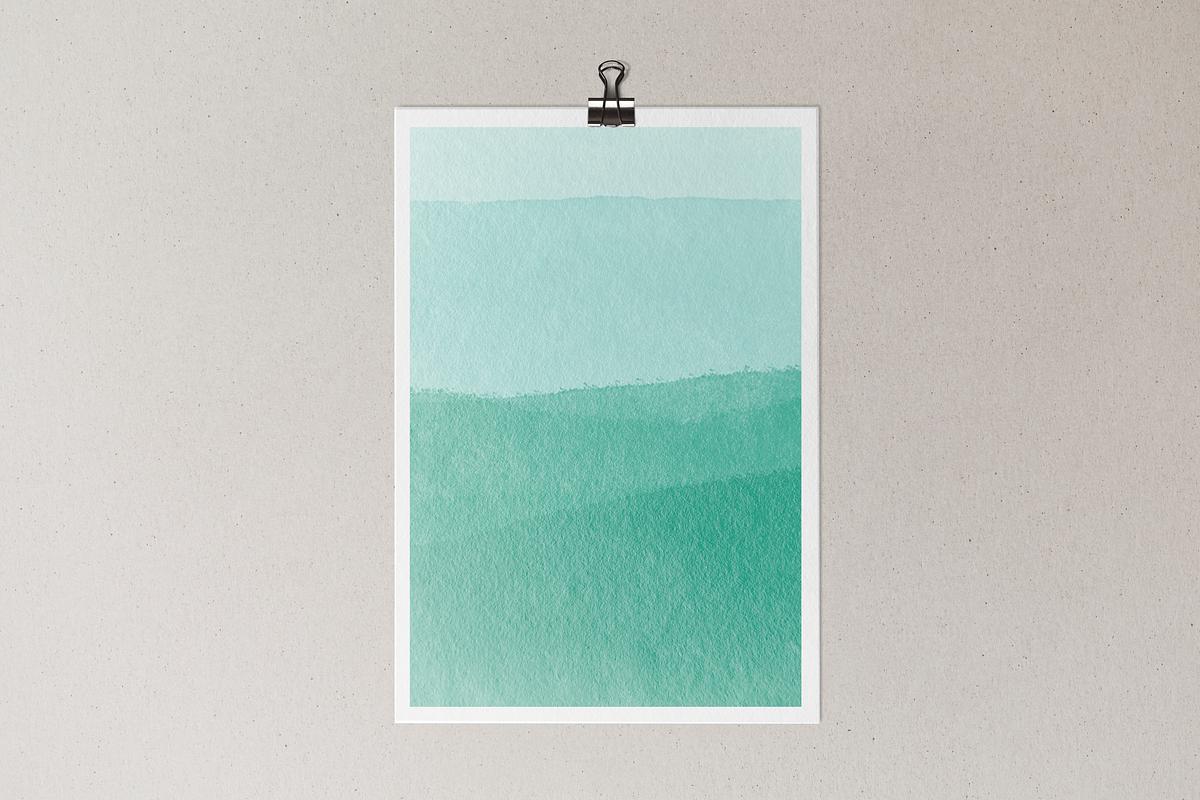 Abstract watercolor poster, teal background | Free Photo - rawpixel