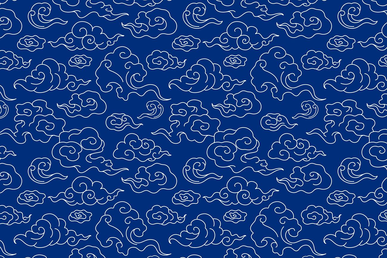 Chinese blue background, cloud pattern Free PSD rawpixel