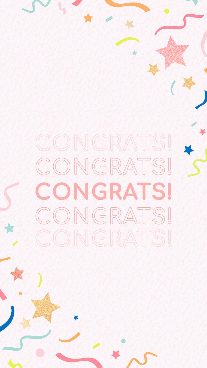 Pink congratulations Instagram story template, Free Vector Template