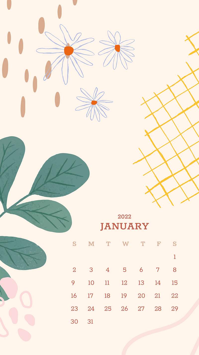 Wallpaper Calendar 2022 January 2022 Calendar Wallpaper Images | Free Photos, Png Stickers,  Wallpapers & Backgrounds - Rawpixel