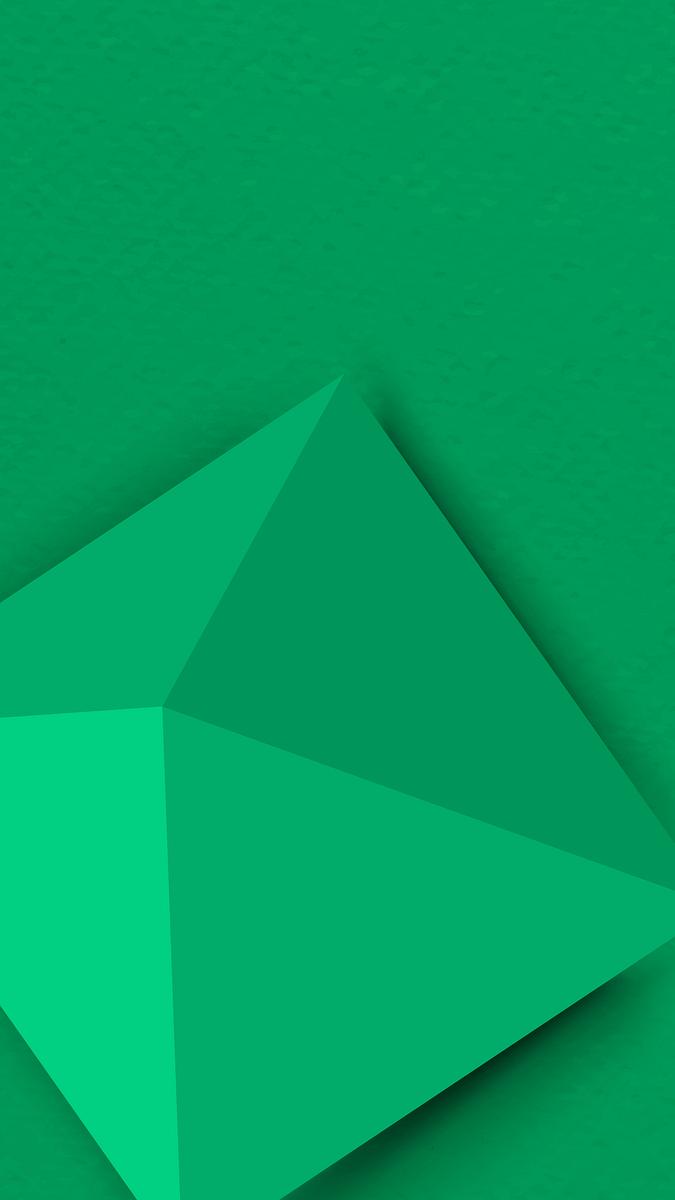 Green 3D pyramid phone wallpaper, | Free Photo - rawpixel