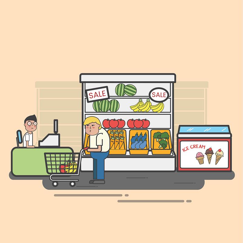 Collection of shops and grocery stores | Royalty free stock vector - 411526