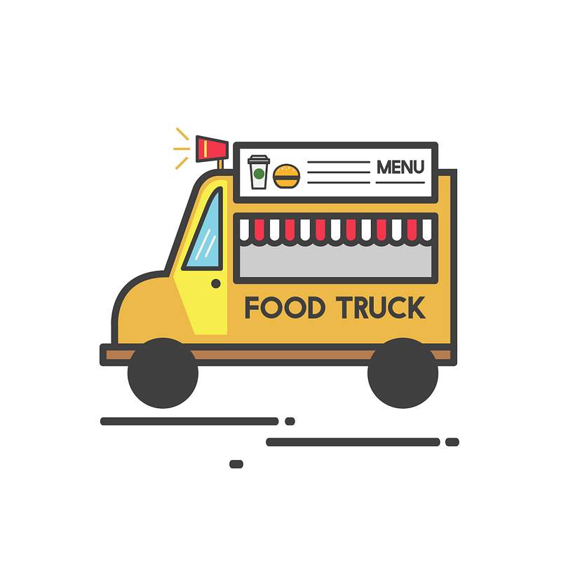 Illustration of a food truck 