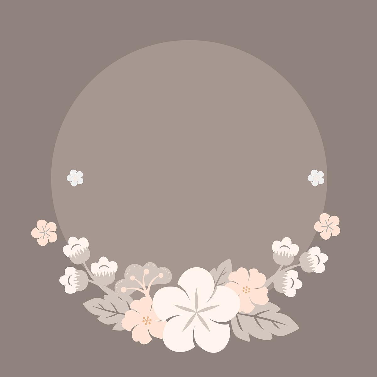 Japanese pastel flowers frame | Free stock vector - 553129