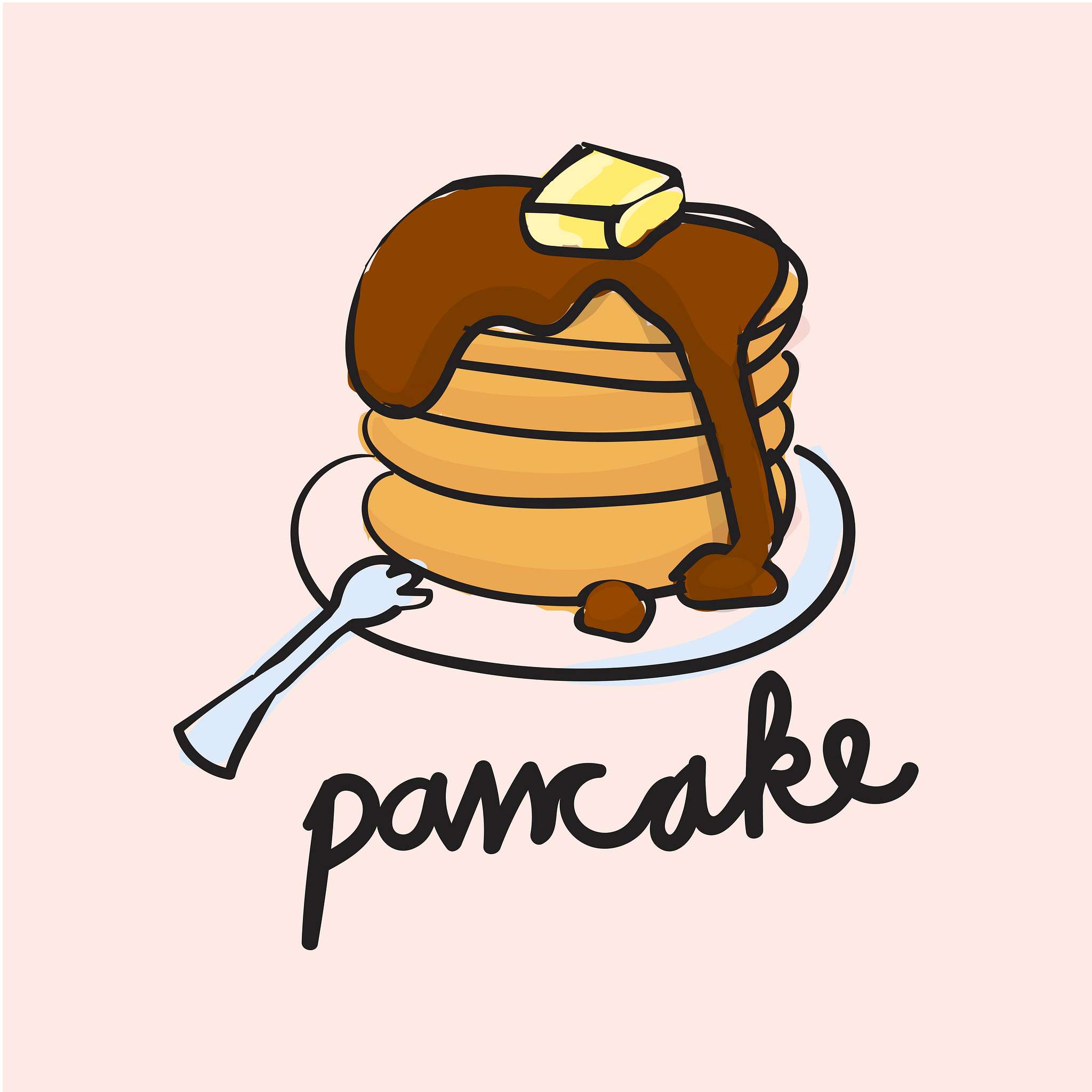 Illustration drawing style of pancake Illustration drawing style of pancake