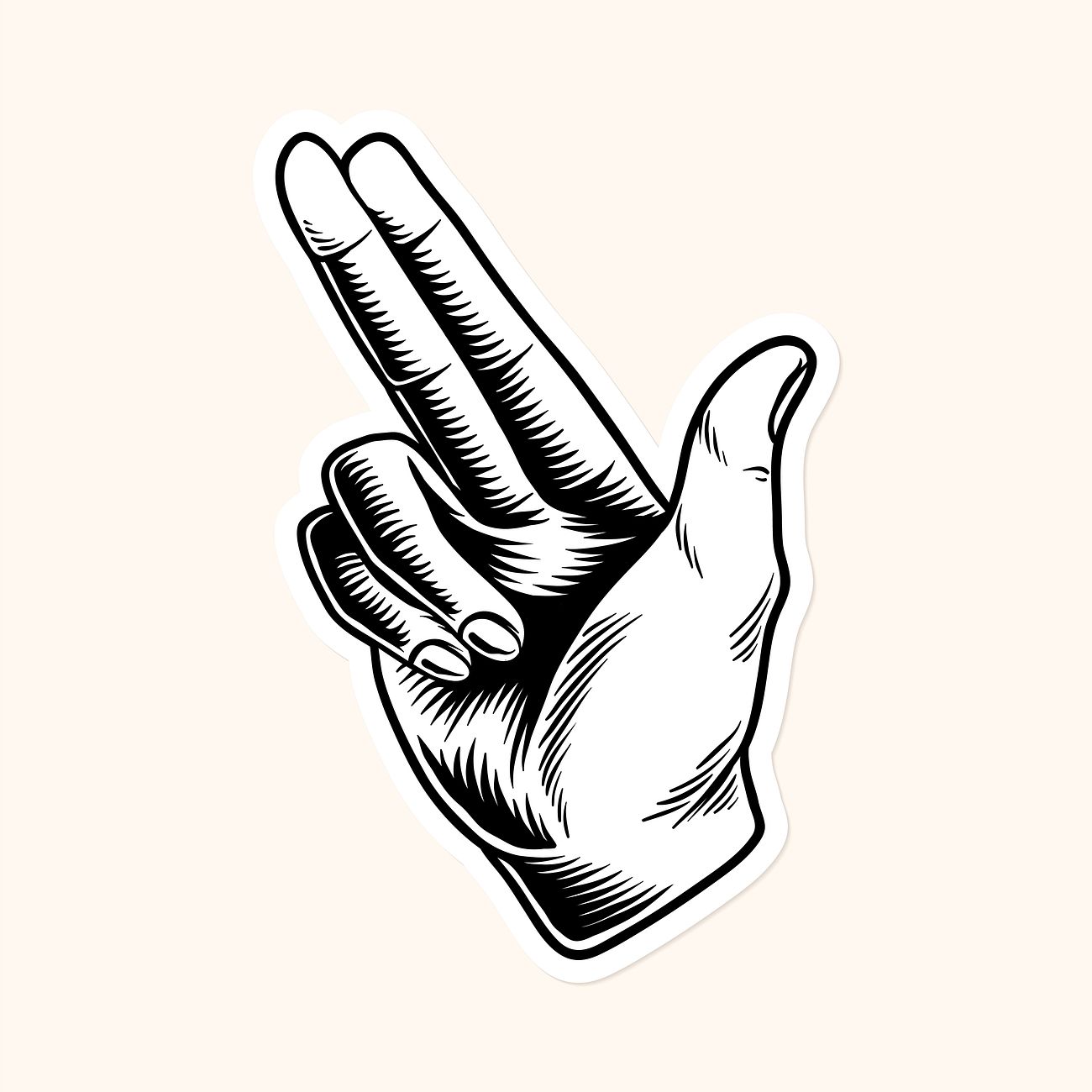 Hand drawn finger gun symbol sticker vector | Royalty free vector - 2392416