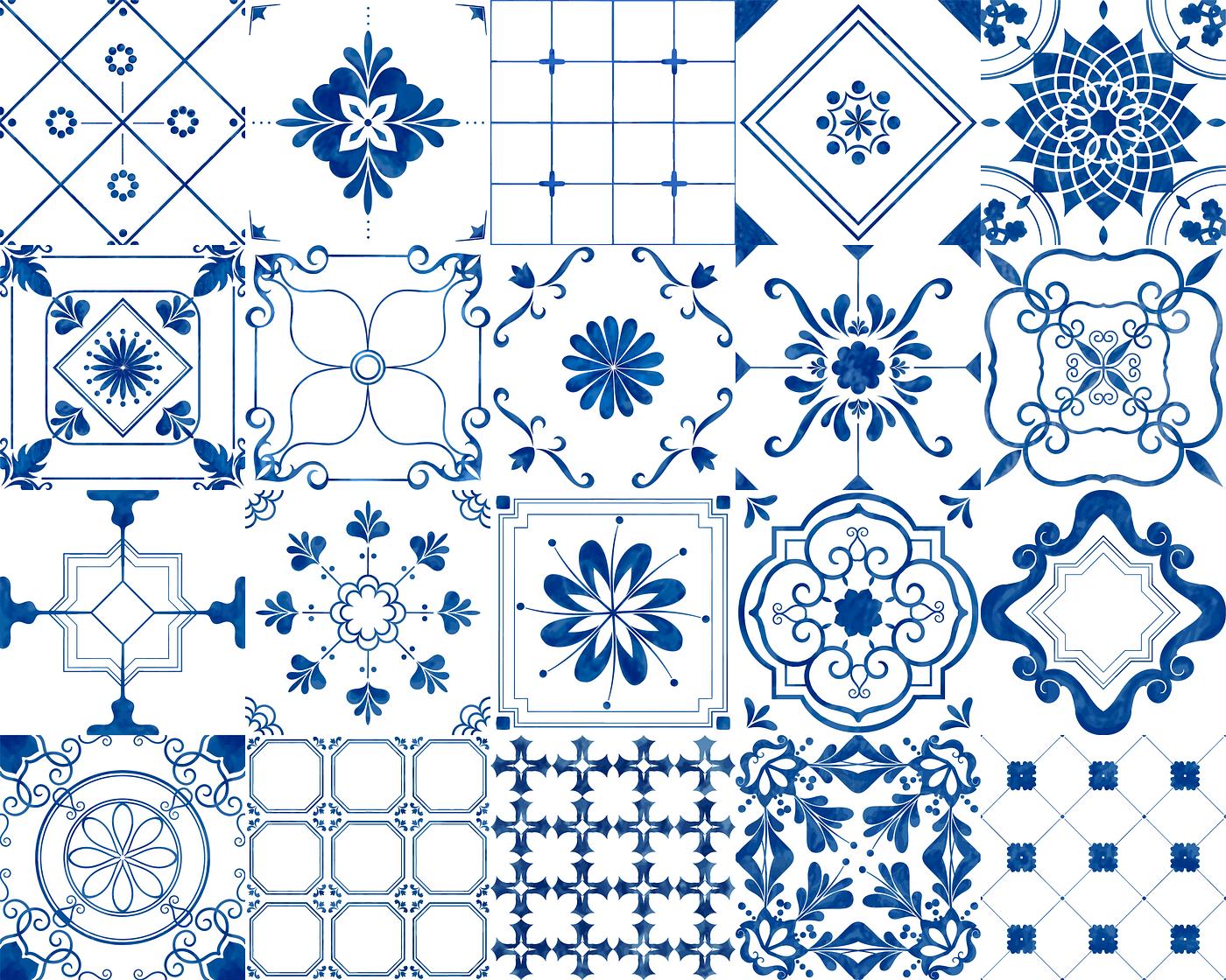 Download Vintage patterned tiles | Free stock vector - 399165