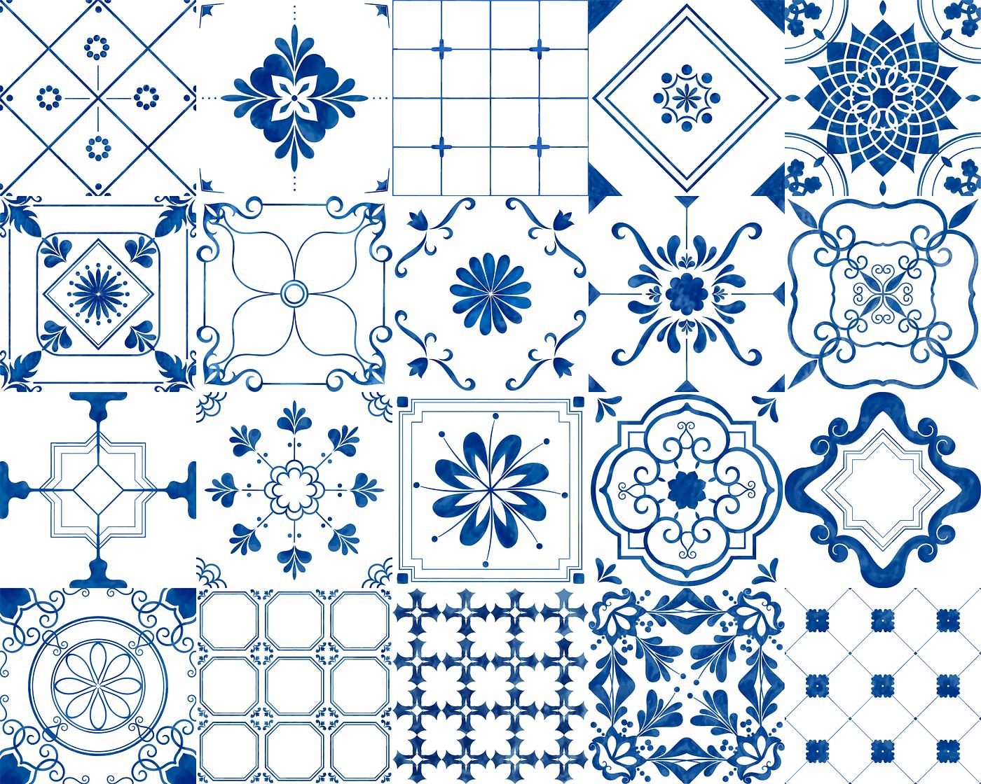 Download Vintage patterned tiles | Free stock vector - 399165