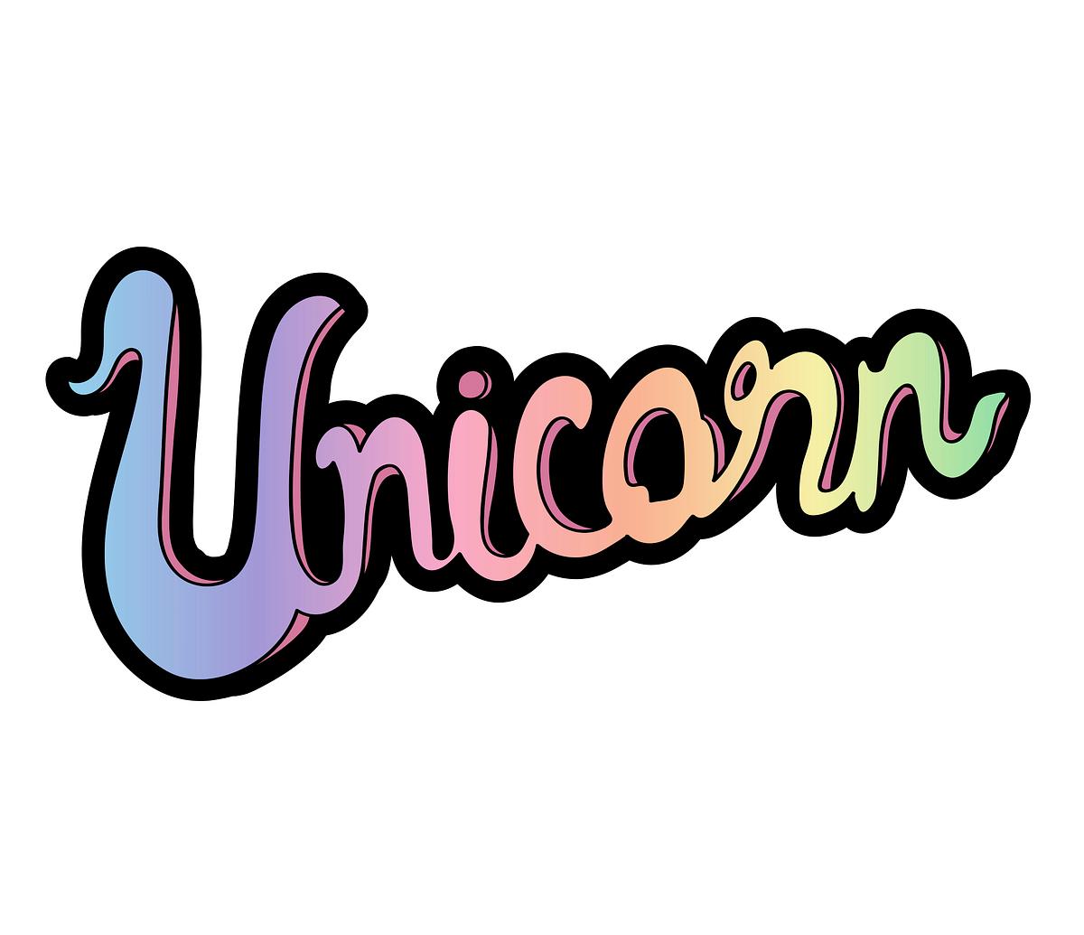 Download Unicorn word typography design illustration | Royalty free ...