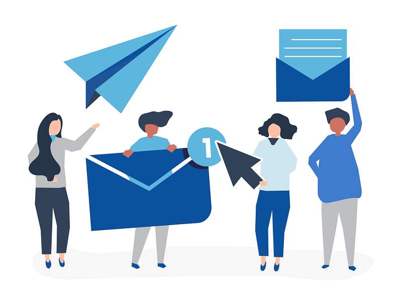 6 Worthwhile Benefits Of SMS Marketing For Your Restaurant Business 2 Character illustration of people with internet message icons