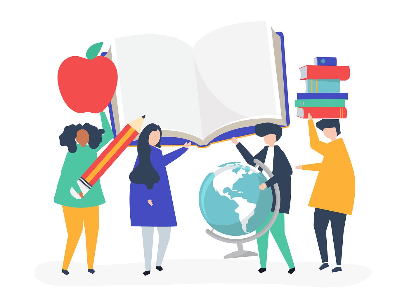 People with education related icons Free stock vector 479088 People with education related icons Free stock vector 479088