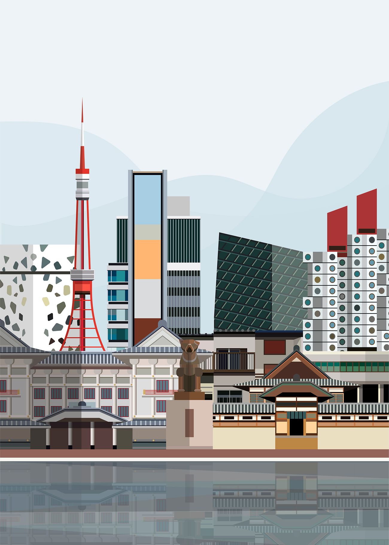 Illustration of Japanese landmarks | Free vector - 393677