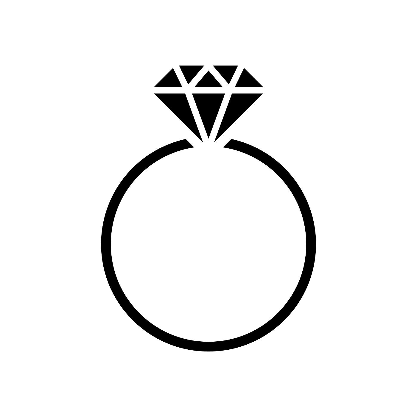 Diamond wedding ring graphic illustration Free vector