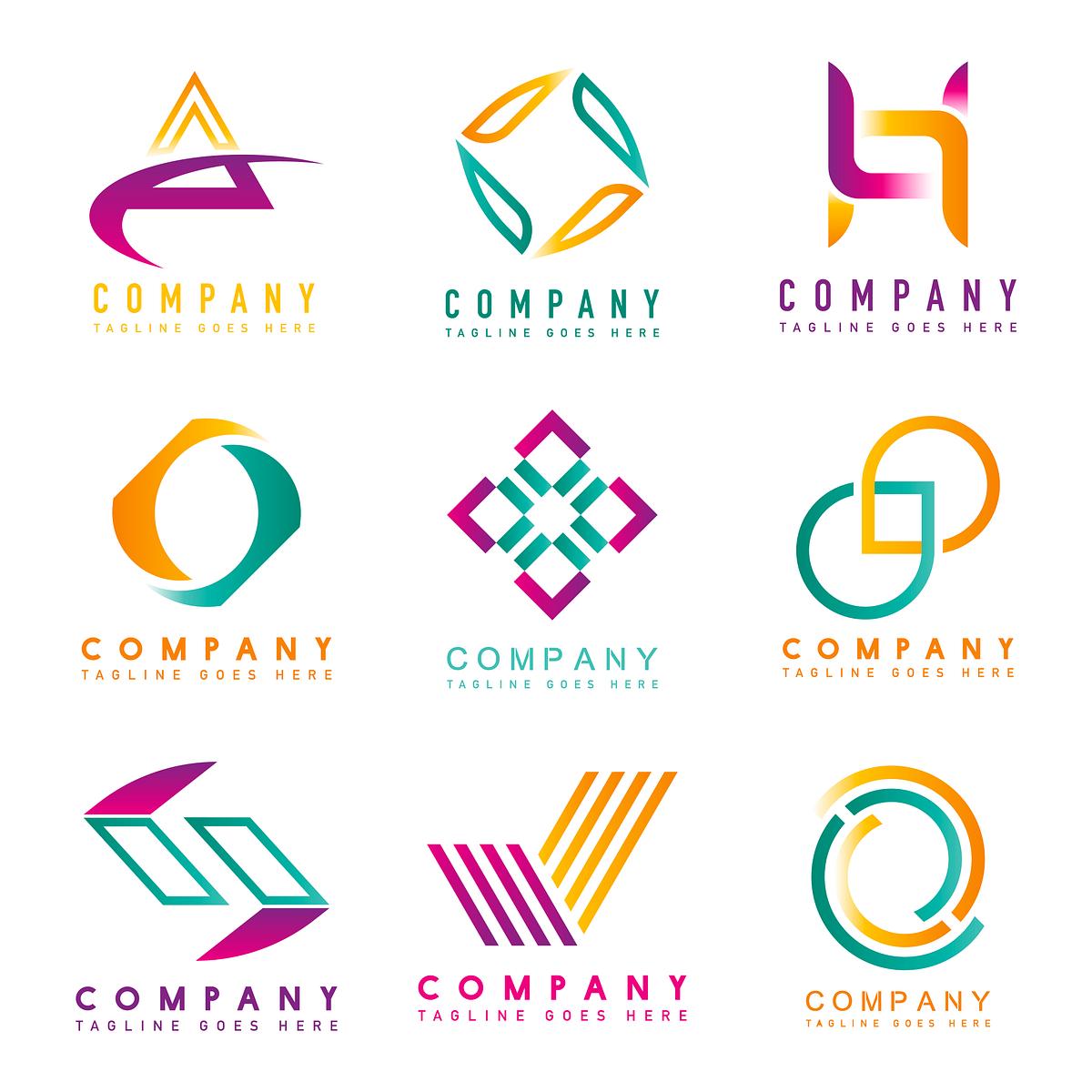 Set of company logo design ideas vector | Royalty free stock vector