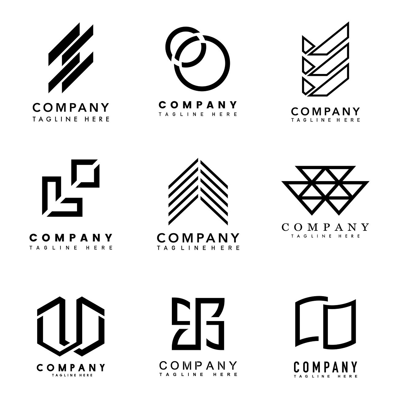 Set Of Company Logo Design Ideas Vector Royalty Free Vector