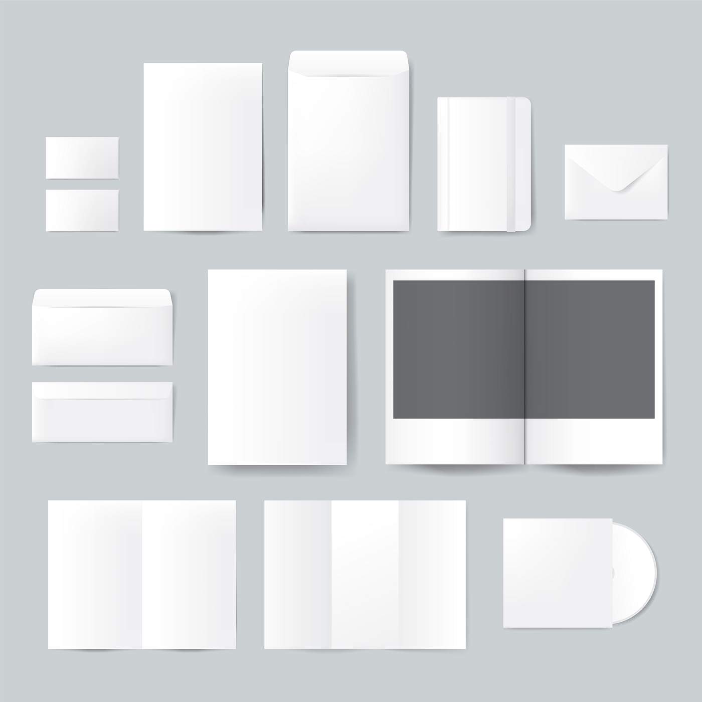 Download Set of printing material designs mockup vector | Free vector - 496468