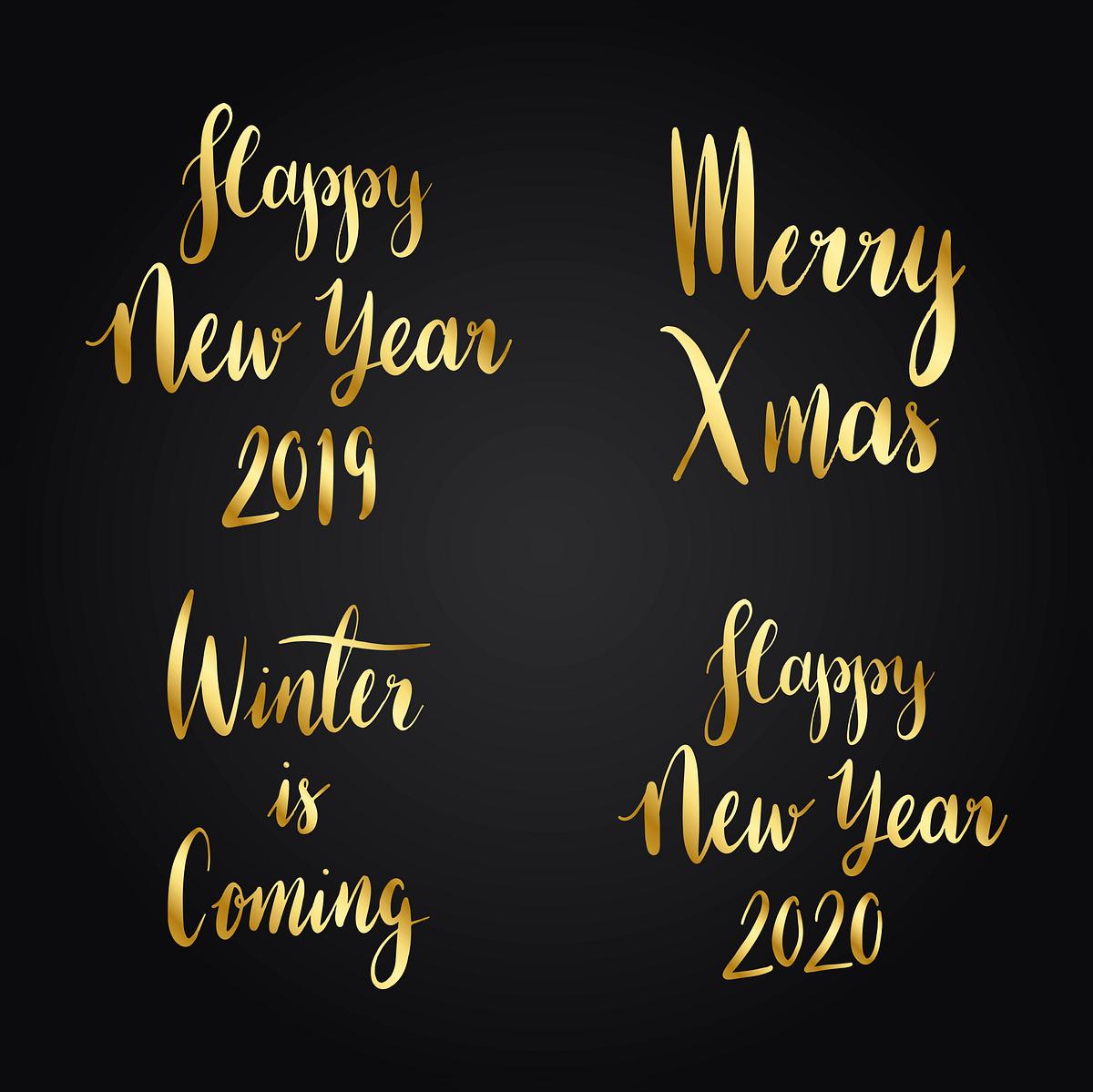 Download Free Happy New Year 2020 Typography Style Vector Free Vector 517632 Free SVG Cut Files.