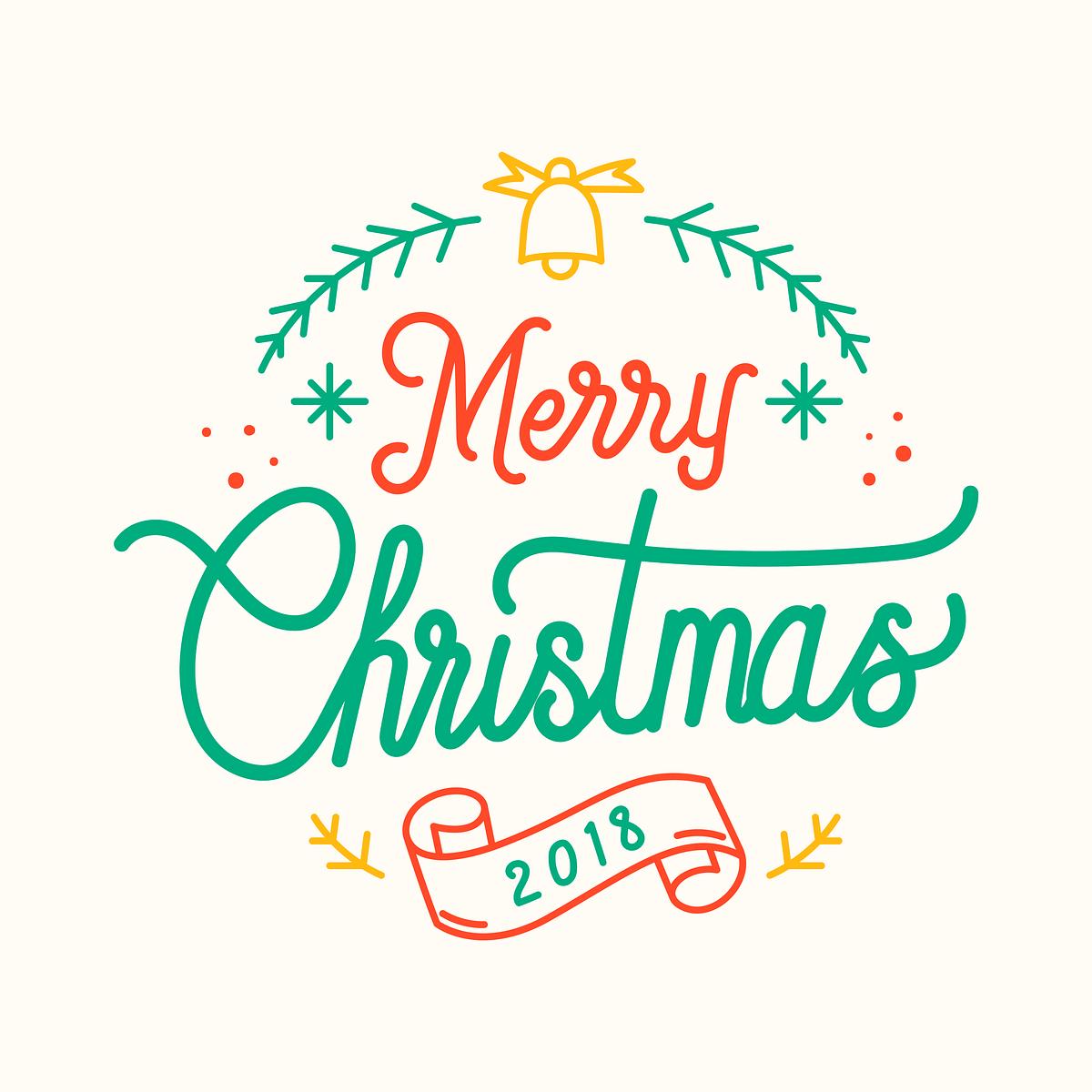 Christmas merry svg clipart cricut vector Free royalty image about Merry Christmas 2018 greeting badge vector