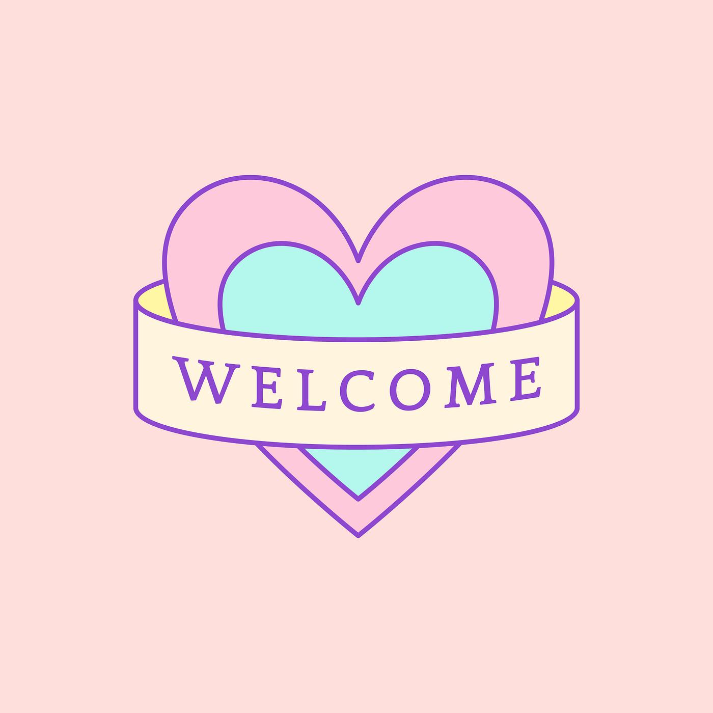 Download Cute and girly Welcome badge vector | Free vector - 512844