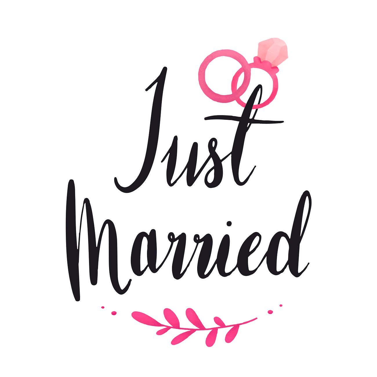 Just married typography vector in black Free vector 511845