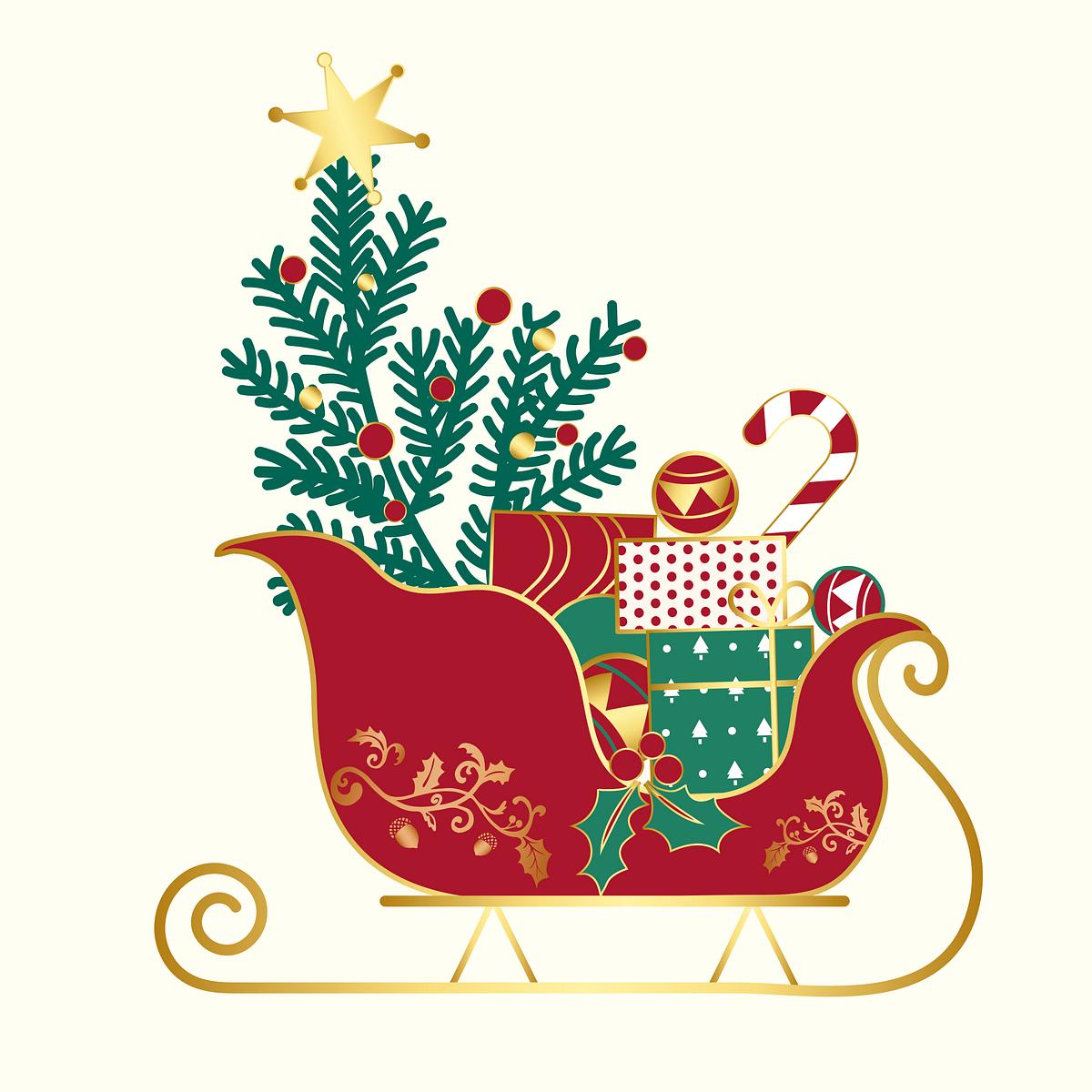 Merry Christmas card design vector | Free stock illustration - 503489