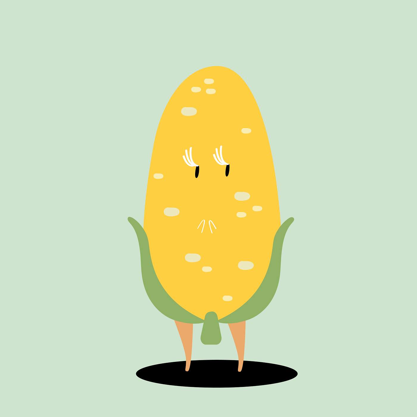 Download Yellow sweet corn cartoon character vector | Free vector ...