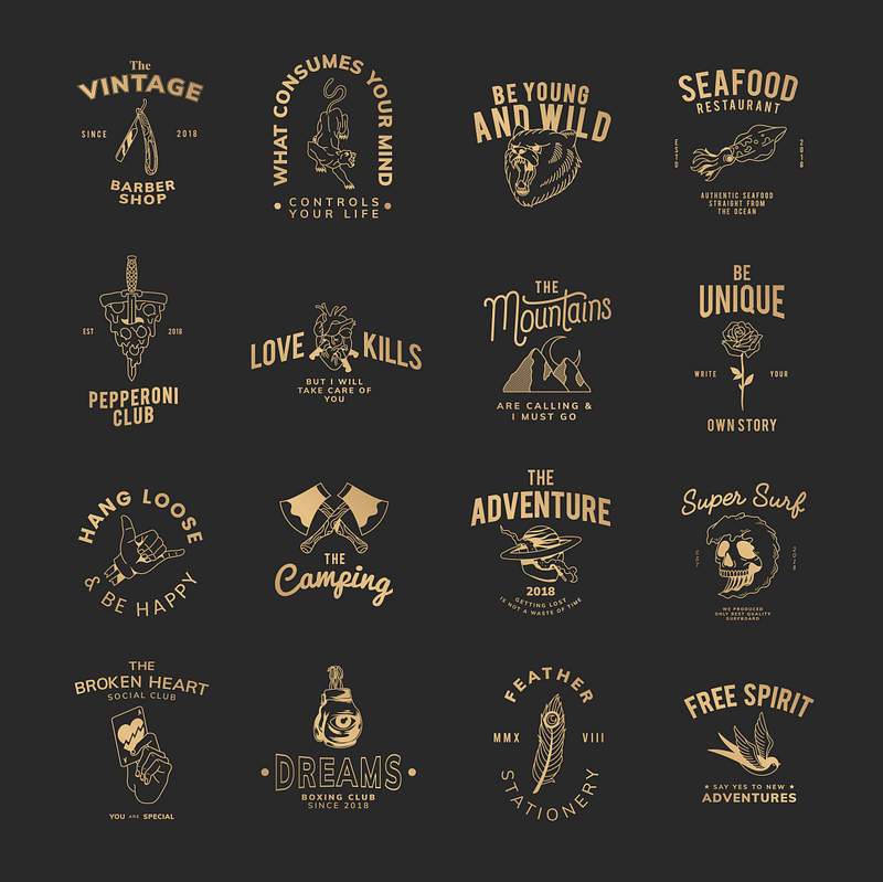 How To Create An Effective Restaurant Logo 4 Motivational vintage badge set logo vector