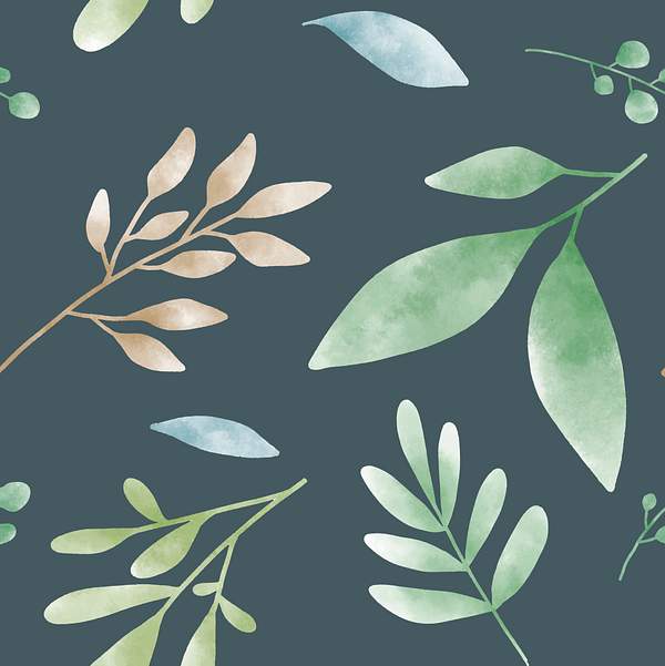Watercolor Green Leaves Pattern Royalty Free Vector