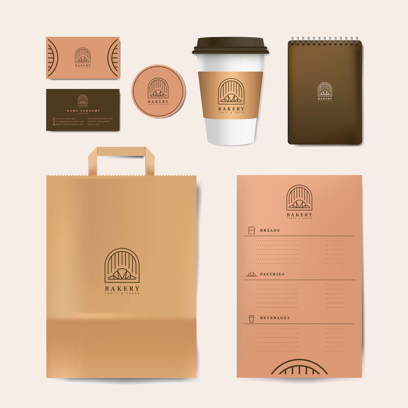 Download Coffee cafe brand mockup collection | Free vector - 519091