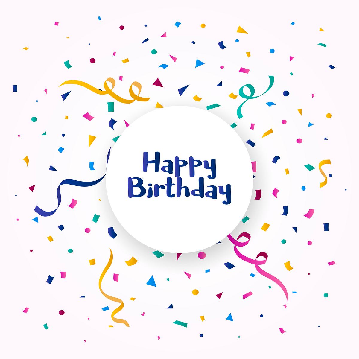 Download Happy Birthday confetti celebration vector | Free stock ...