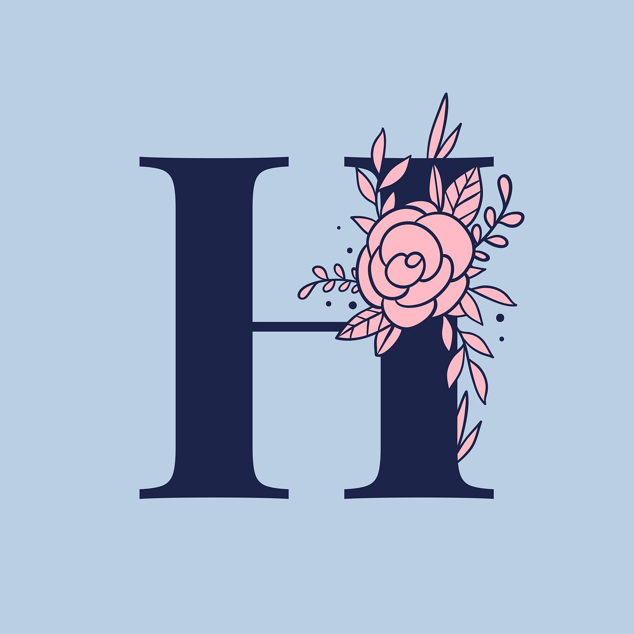 Download Botanical capital letter H vector | Free vector - 533019
