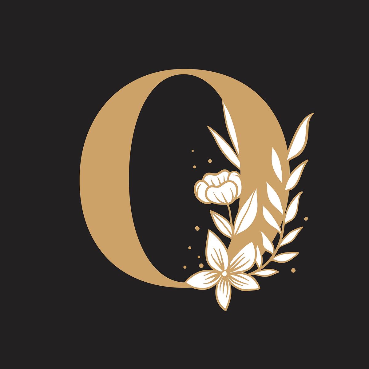 Floral letter O font typography Free PSD rawpixel