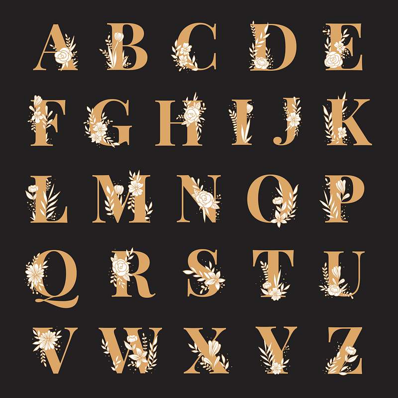 Floral Alphabet Font Typography Vector floral-alphabet-font-typography-vector