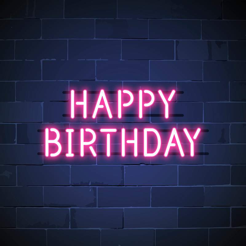 Happy birthday neon sign vector Happy birthday neon sign vector