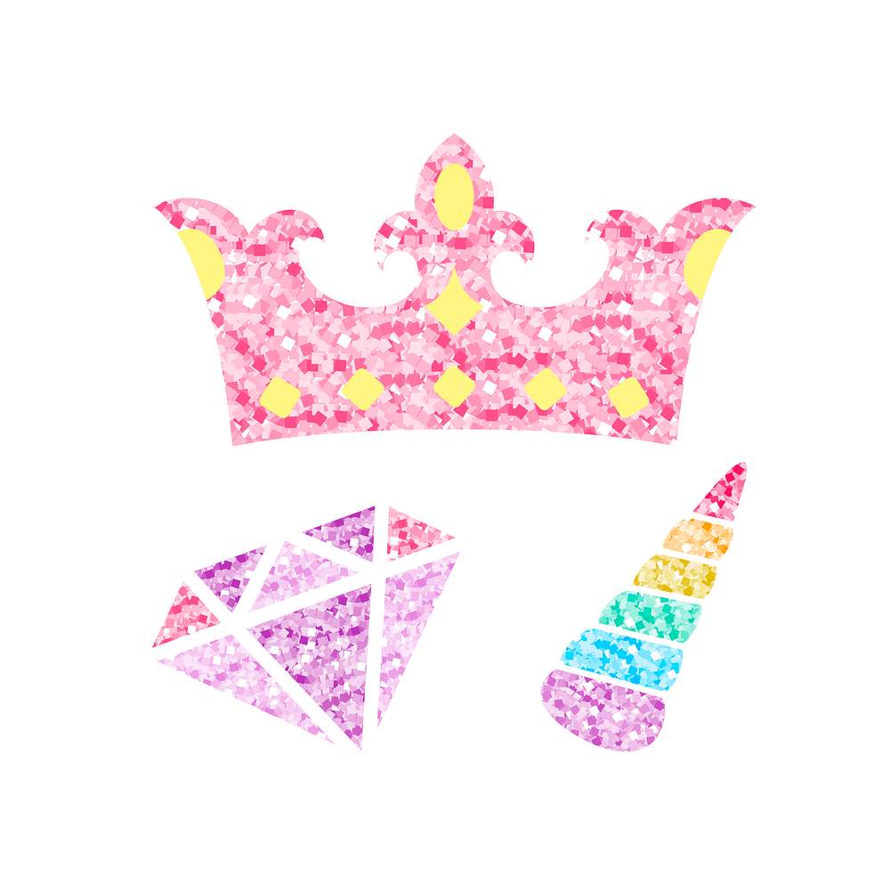 Download Cute unicorn photo booth party props vector