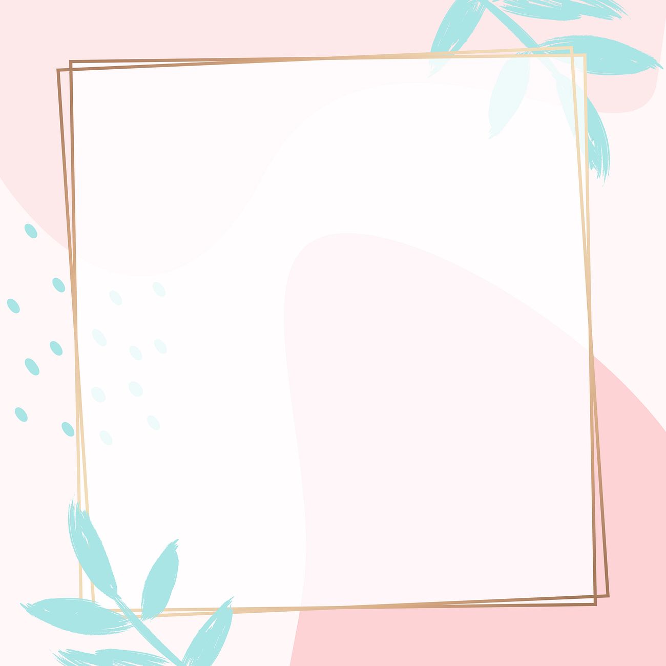 Tropical gold frame | Royalty free vector - 1215498