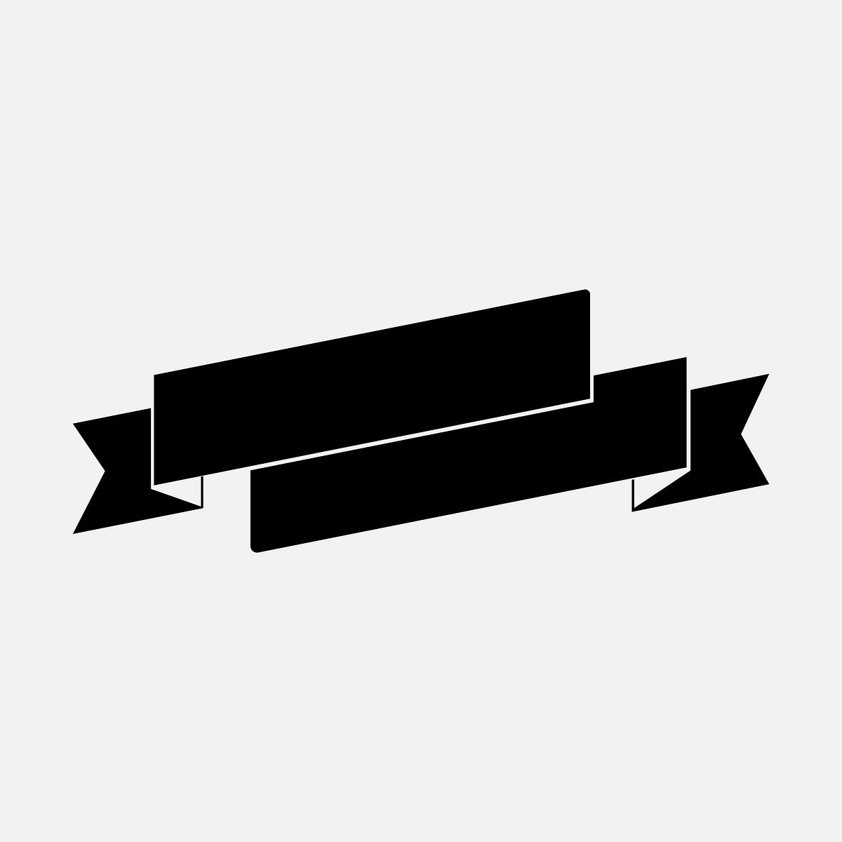 Blank black ribbon banner vector | Free stock vector - 543074