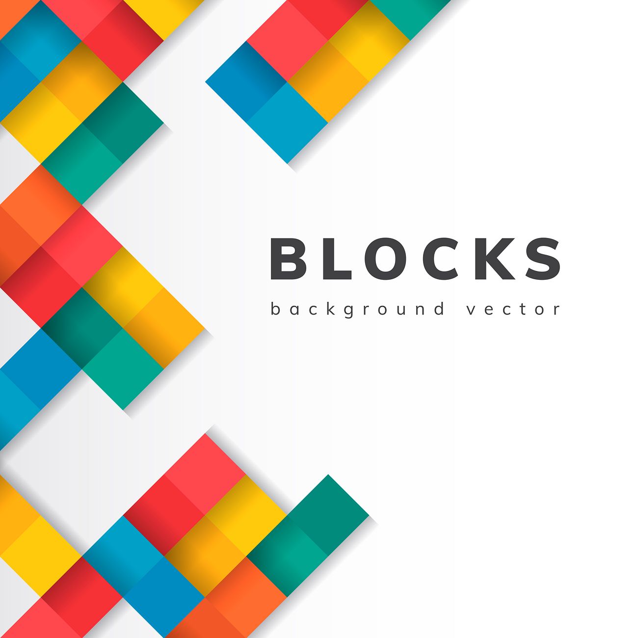 Colorful blocks on blank white background vector | Free vector - 544302