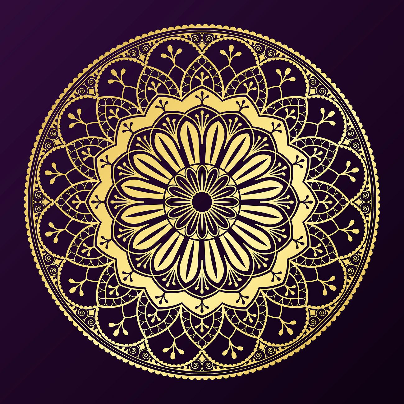 Download Golden mandala badge | Free vector - 563220